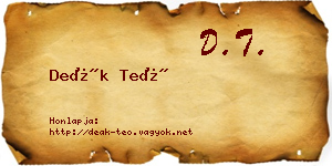 Deák Teó névjegykártya
